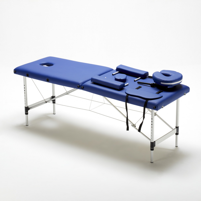 Camilla de Masaje de Aluminio Plegable Portátil 2 Secciones 210 cm Shiatsu Medidas