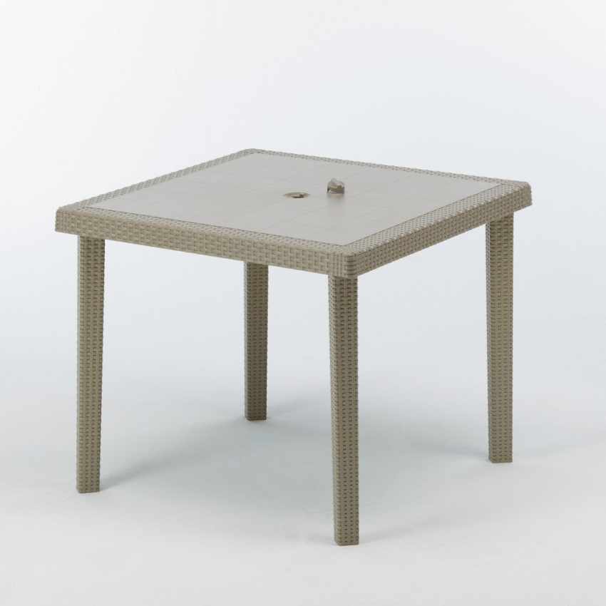 Lot de 12 Tables bar en Polyrotin carrées 90x90 Extérieur terrasse jardin Restaurant Grand Soleil Boheme Réductions