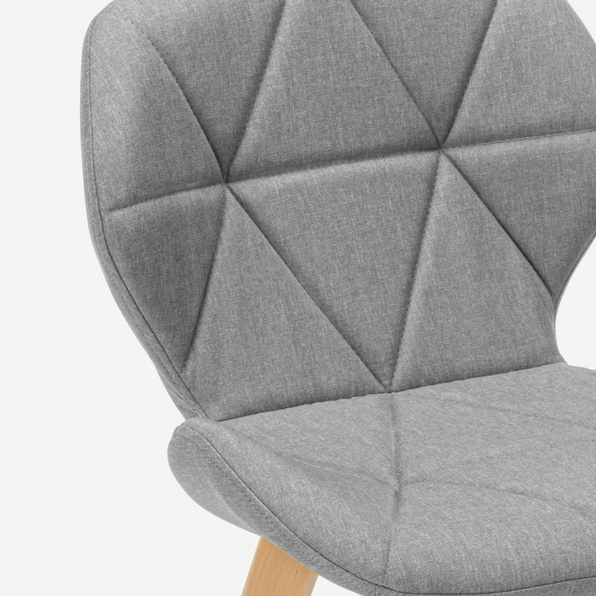 Chaise de cuisine bar restaurant au design nordique pieds bois tissu Whale 