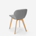 Chaise de cuisine bar restaurant au design nordique pieds bois tissu Whale 
