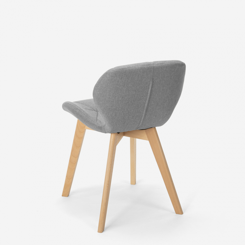 Silla de diseño nórdico con patas de madera tela cocina bar restaurante Whale Coste