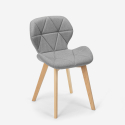 Silla de diseño nórdico con patas de madera tela cocina bar restaurante Whale Precio