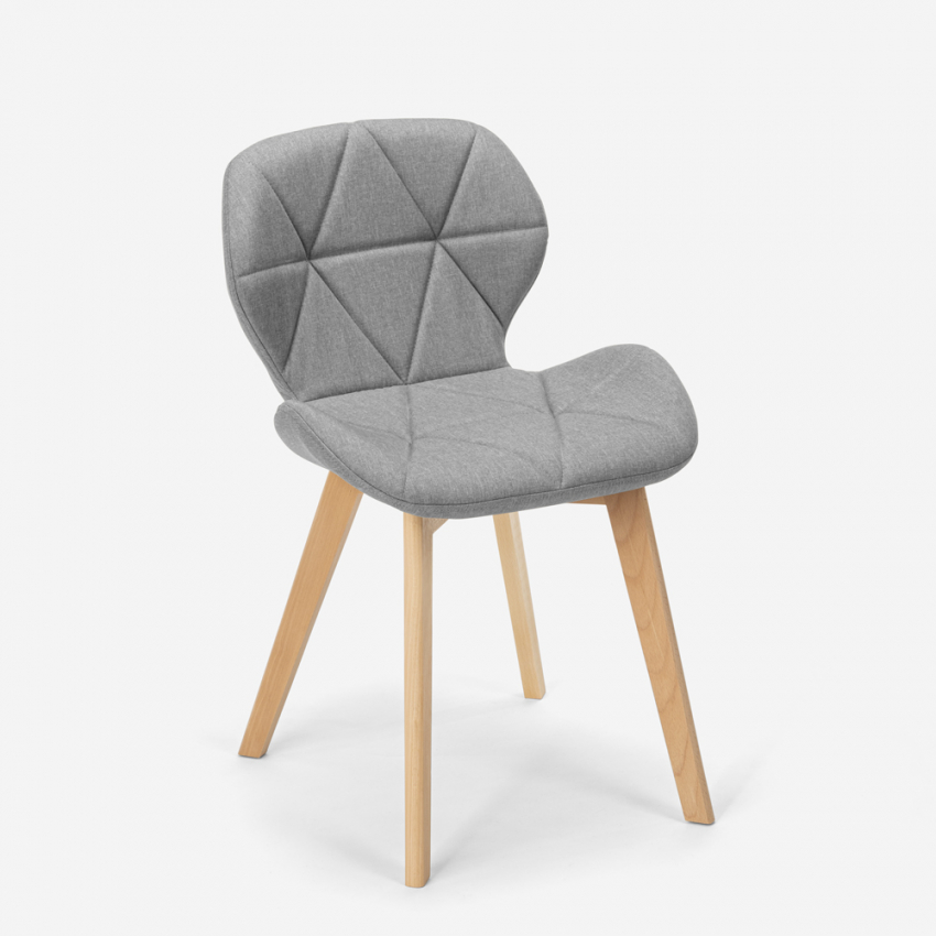 Chaise de cuisine bar restaurant au design nordique pieds bois tissu Whale Achat