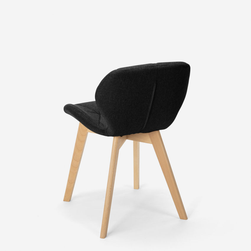 Nordic Design Stuhl Holzbeine Stoff Küche Bar Restaurant Whale 