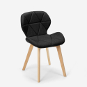 Nordic Design Stuhl Holzbeine Stoff Küche Bar Restaurant Whale 
