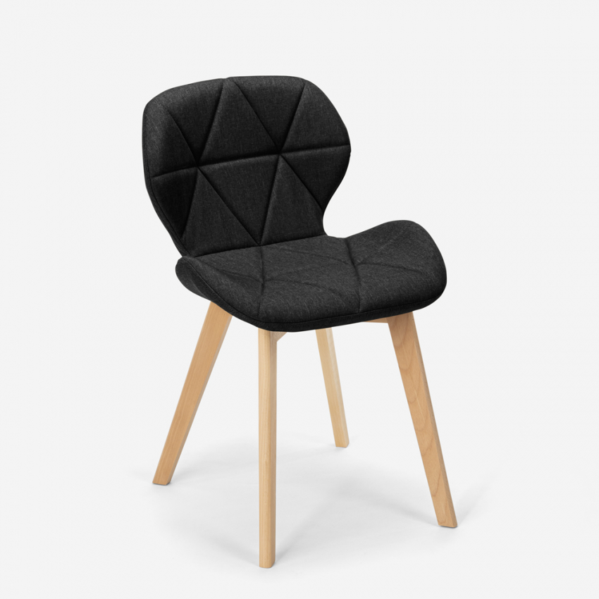 Nordic Design Stuhl Holzbeine Stoff Küche Bar Restaurant Whale 