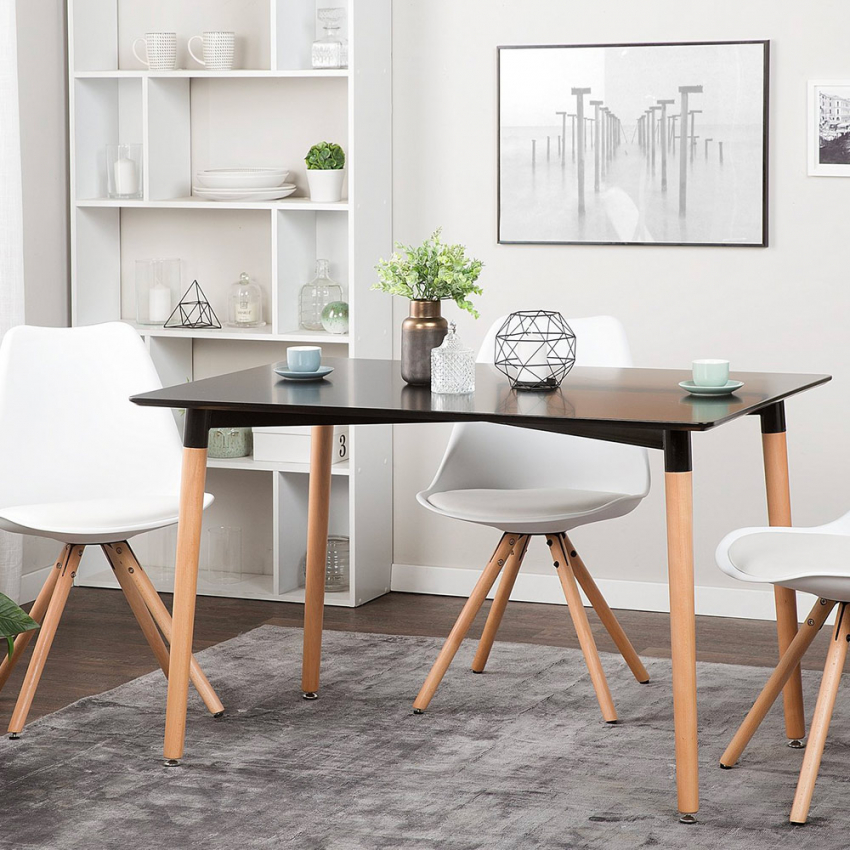 Rechteckiger Esstisch 120x80 Wooden Design Holz Corn Sales