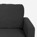 Divano 3 posti braccioli con pouf in tessuto salotto moderno elegante Steffy 