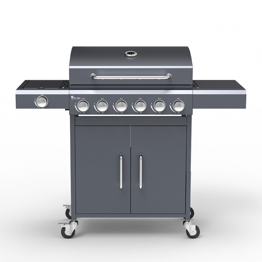 Barbecue à gaz en acier inoxydable 6 + 1 brûleur avec support Creola Fr Offre