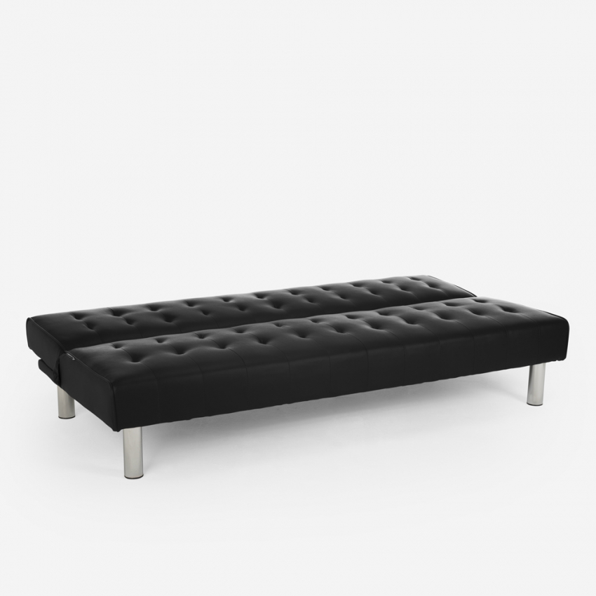 Elly modernes design leder kunstleder 2 sitzer clic clac sofa bett 