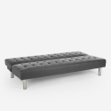 Canapé convertible 2 places clic-clac en similicuir inclinable design moderne Elly 