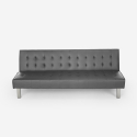 Canapé convertible 2 places clic-clac en similicuir inclinable design moderne Elly 