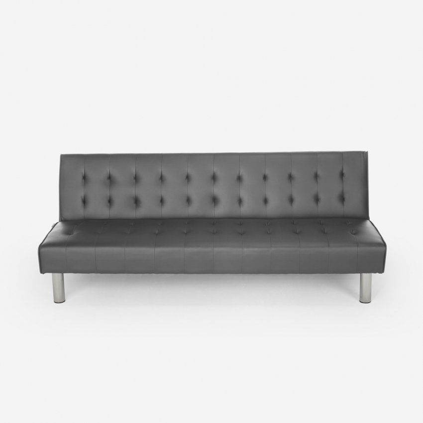 Canapé convertible 2 places clic-clac en similicuir inclinable design moderne Elly 