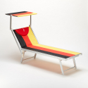 2er Set professionelle Liegestühle Strandliegen Sonnenliegen aus  Aluminium für den Strand Santorini Europe 