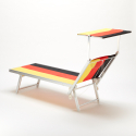 4er Set professionelle Liegestühle Strandliegen Sonnenliegen aus Aluminium für den Strand Santorini Europe 