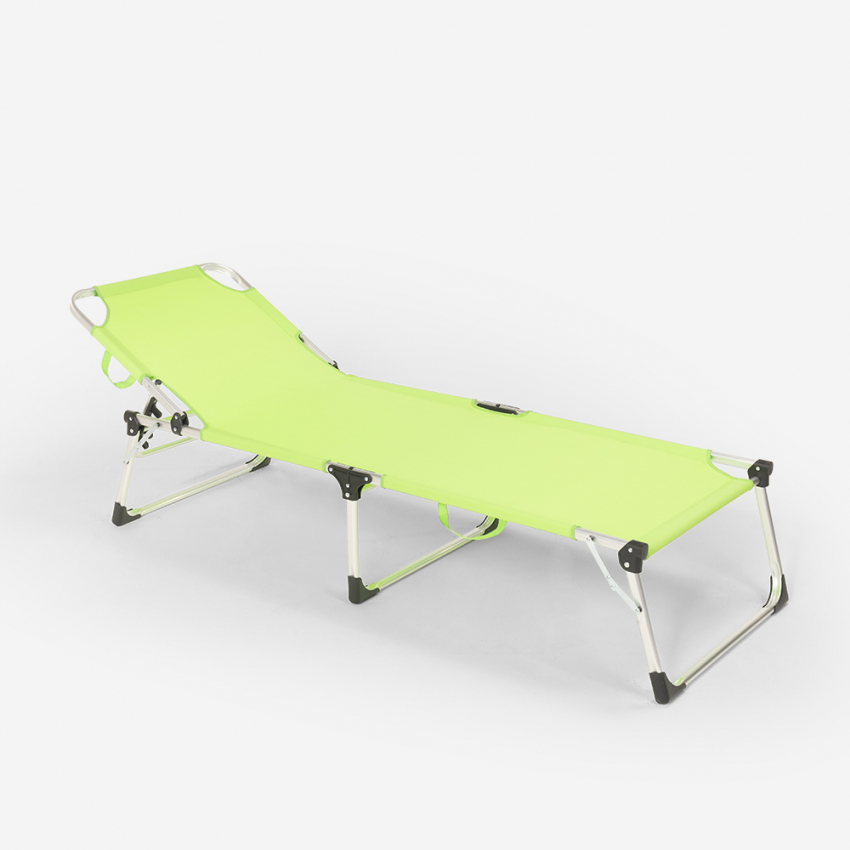 Set de 2 tumbonas plegables de aluminio para playa, jardín y mar Seychelles 