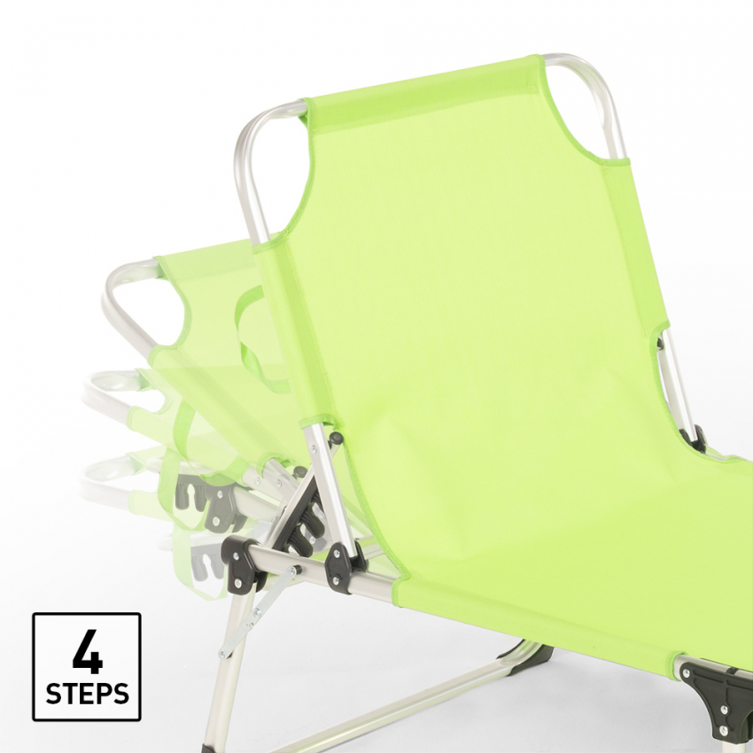 Set de 2 tumbonas plegables de aluminio para playa, jardín y mar Seychelles 
