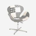 Sillón giratorio estudio de salón estilo patchwork de diseño moderno Stork 