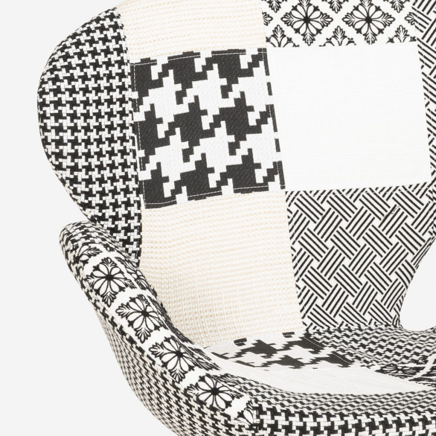 Sillón giratorio estudio de salón estilo patchwork de diseño moderno Stork 