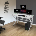 Bureau de jeu ergonomique à LED en carbone avec porte-gobelet 120x60 Sportbot LED 120 Achat