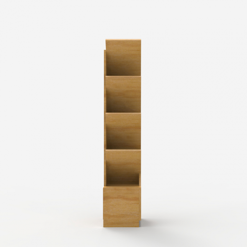 Libreria design moderno 8 scaffali cassetto soggiorno ufficio Treebook 120 