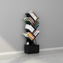 Bibliothèque design moderne 8 étagères tiroir salon bureau Treebook 120 