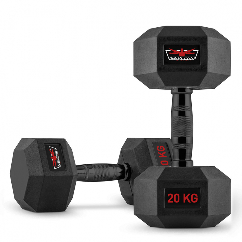 2er-Set sechseckige Cross-Training-Hanteln aus Gummi und Stahl 20 kg Goemon Aktion