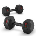 2er-Set sechseckige Cross-Training-Hanteln aus Gummi und Stahl 20 kg Goemon Verkauf