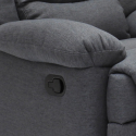 Poltrona relax in tessuto design reclinabile poggiapiedi 4 ruote Maura 