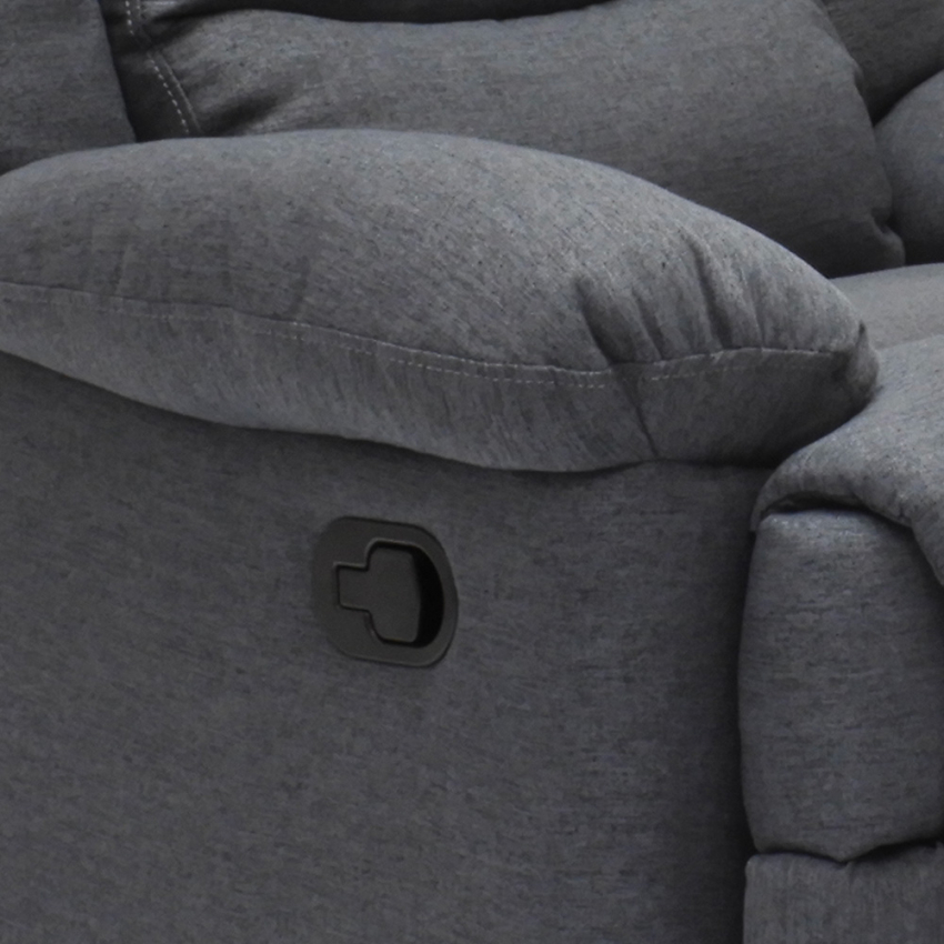 Poltrona relax in tessuto design reclinabile poggiapiedi 4 ruote Maura 