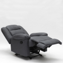 Poltrona relax in tessuto design reclinabile poggiapiedi 4 ruote Maura 