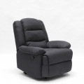 Poltrona relax in tessuto design reclinabile poggiapiedi 4 ruote Maura Promozione