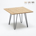 Mesa industrial de metal acero y madera 80x80 bar y casa Hammer Modelo