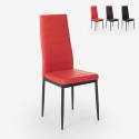 Silla tapizada cuero sintético de diseño moderno para cocina, comedor y restaurante Imperial Dark Oferta