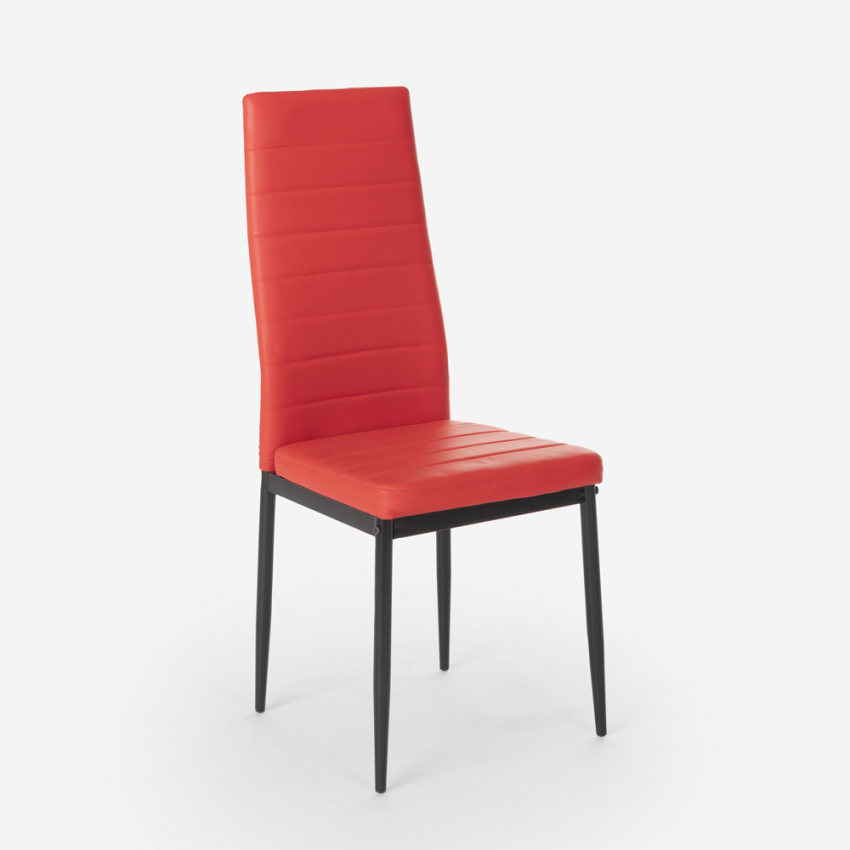 Silla tapizada cuero sintético de diseño moderno para cocina, comedor y restaurante Imperial Dark Coste