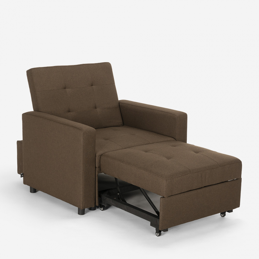 Sillón cama individual con reposabrazos de diseño moderno Brooke 