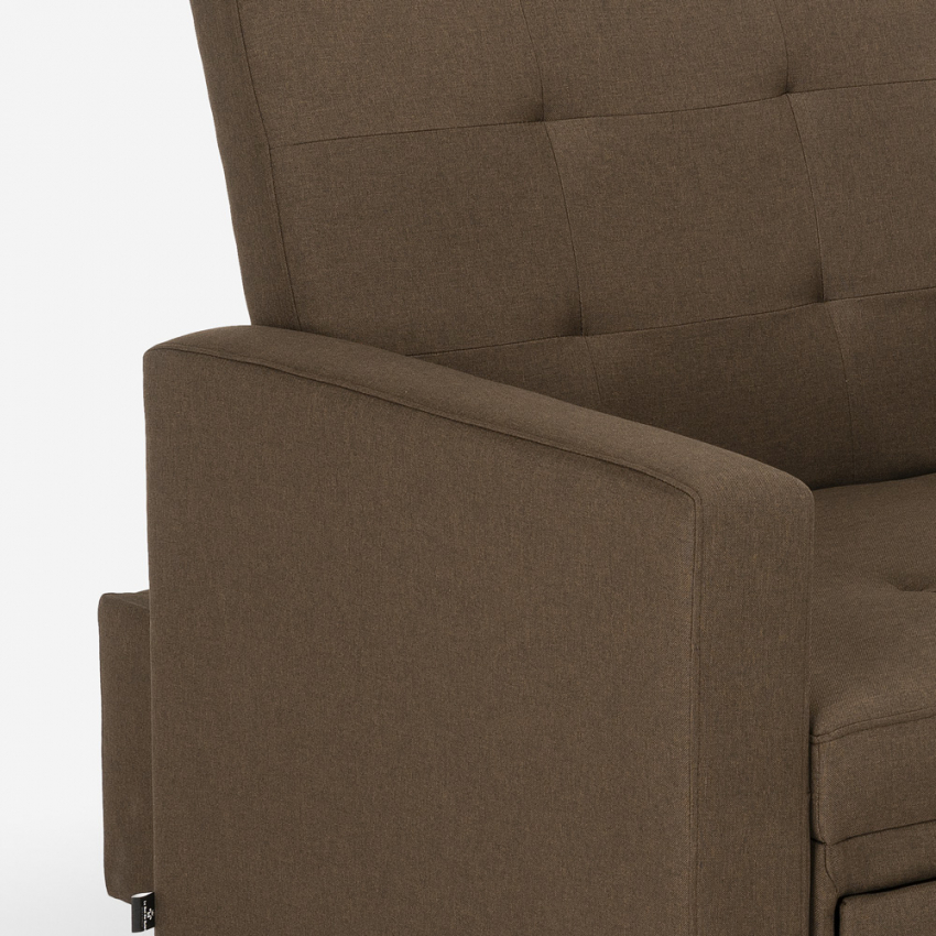 Fauteuil convertible lit 1 place avec accoudoirs design moderne Brooke 