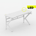 Gaming-Schreibtisch 120x60cm LED Carbon ergonomischer Kopfhörerhalter Sportbot LED 120 Kosten