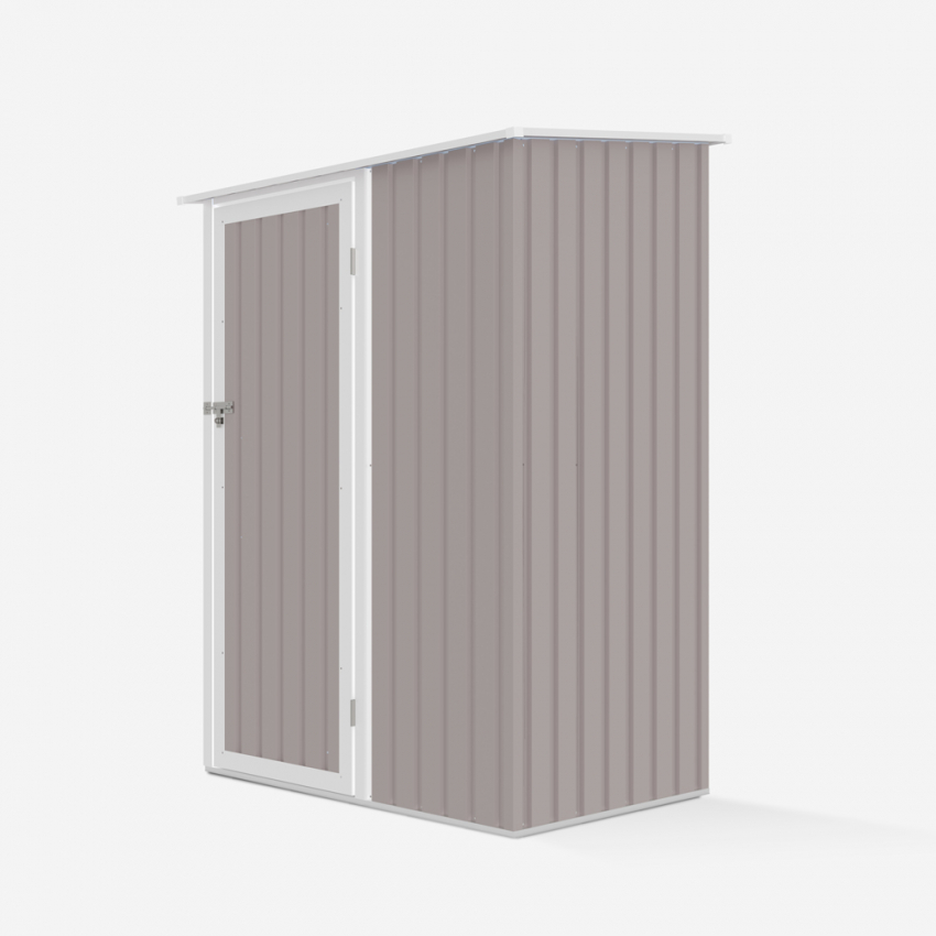 Box lamiera giardino zincata metallo grigio casetta utensili Amalfi 143X89x186cm Sconti