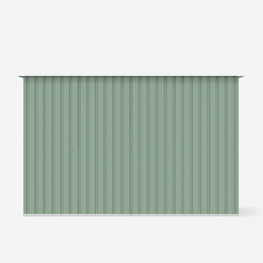 Cobertizo de chapa galvanizada verde Caseta para herramientas de jardín Porto Cervo Nature 261x181x176cm Stock