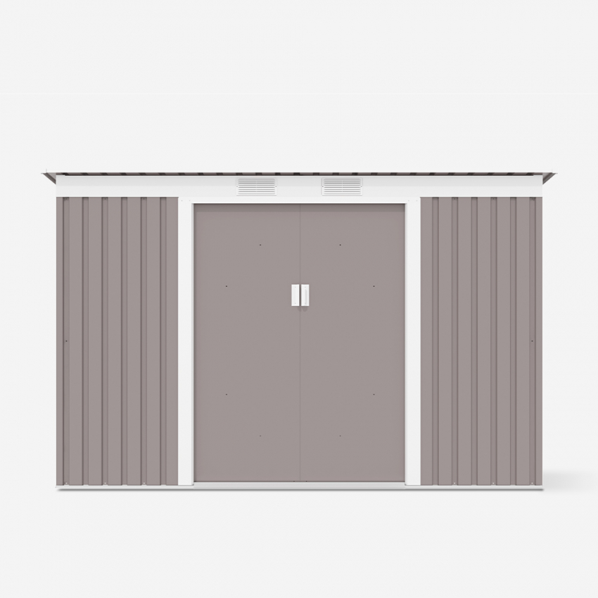 Caseta de chapa galvanizada gris cobertizo Porto Cervo 261x181x176cm Catálogo
