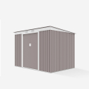 Caseta de chapa galvanizada gris cobertizo Porto Cervo 261x181x176cm Rebajas