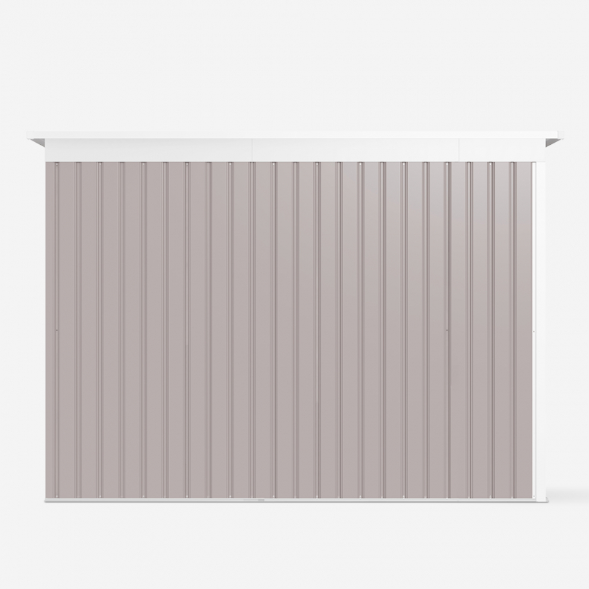 Abri de jardin en tôle galvanisée grise pour outils de jardin Tyrol 257X142x184cm Modèle