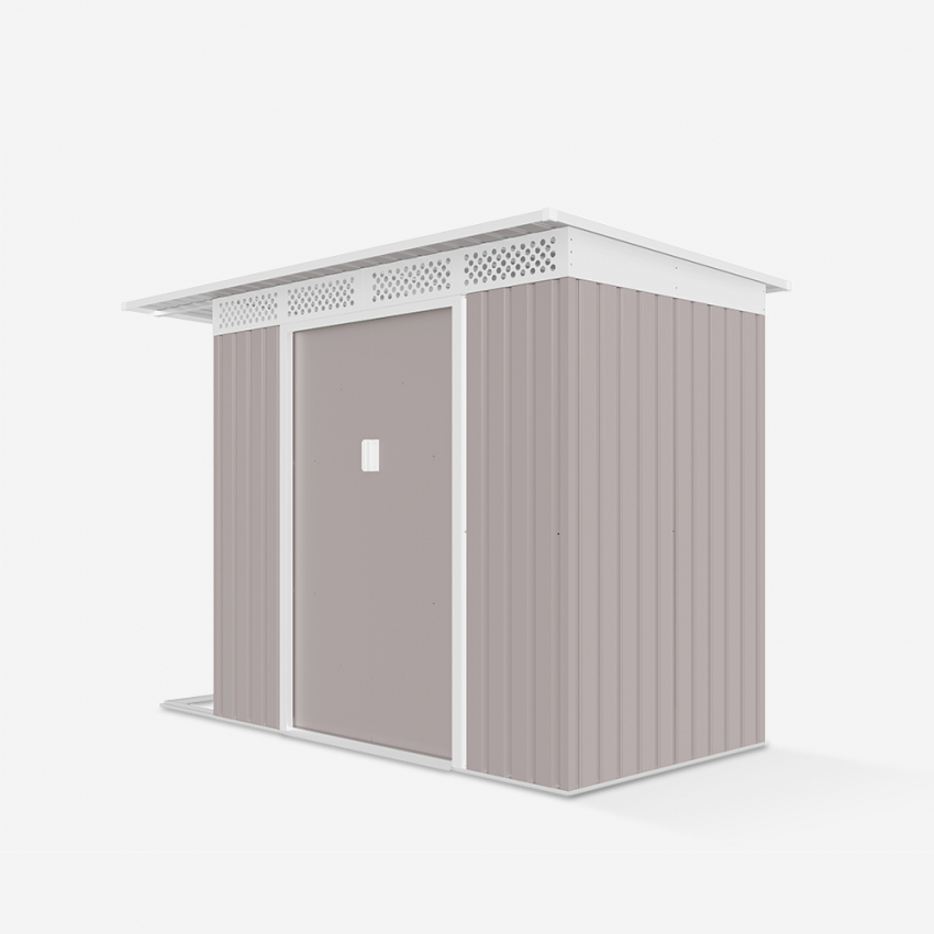 Abri de jardin en tôle galvanisée grise pour outils de jardin Tyrol 257X142x184cm Réductions