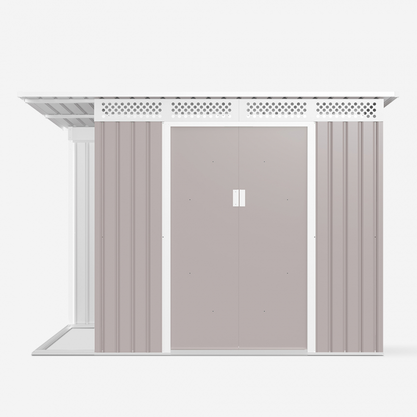 Abri de jardin en tôle galvanisée grise pour outils de jardin Tyrol 257X142x184cm Choix
