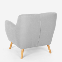 Poltrona salotto design moderno stile nordico in legno e tessuto Modesto 