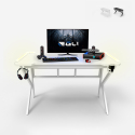 Gaming-Schreibtisch 120x60cm LED Carbon ergonomischer Kopfhörerhalter Sportbot LED 120 Maße