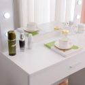 Mobiler Schminktisch mit Spiegel mit LED-Lampen und Hocker Gaia Rabatte