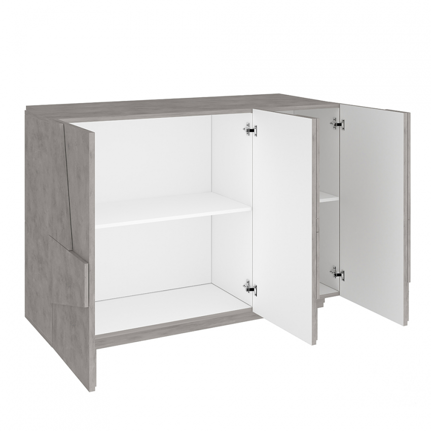Moderner Design-Eingangsschrank 3-türig in Grau Ping Bronx M Sales