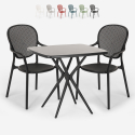 Set Tisch 70x70cm 2 Stühle schwarz für Innen und Außen Lavett Dark Sales